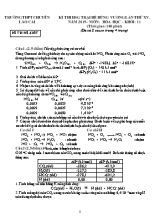 Đề đề xuất thi học sinh giỏi trại hè Hùng Vương lần thứ XV môn Hóa học Lớp 11 năm 2019 - Trường THPT chuyên Lào Cai